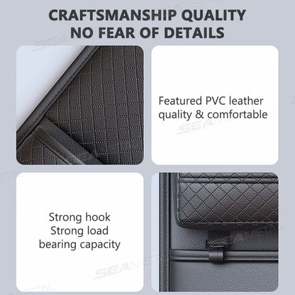 SEAMETAL Multi-Functional Car Seat Back Organizer High-Capacity Multi-Pocket Backseat Storage Bag Wear-Resistant anti Kick Mat