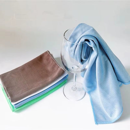 1Pc Microfiber Glass Mirror Cleaning Cloth Kitchen Towel Wipe Wine Napkin Metal Polishing Car Window Clean