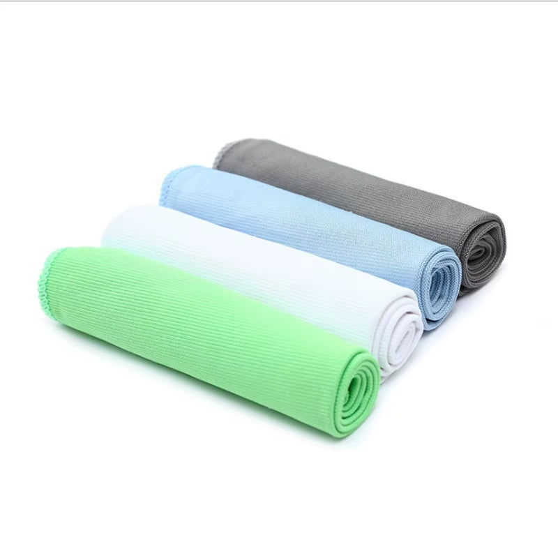 1Pc Microfiber Glass Mirror Cleaning Cloth Kitchen Towel Wipe Wine Napkin Metal Polishing Car Window Clean