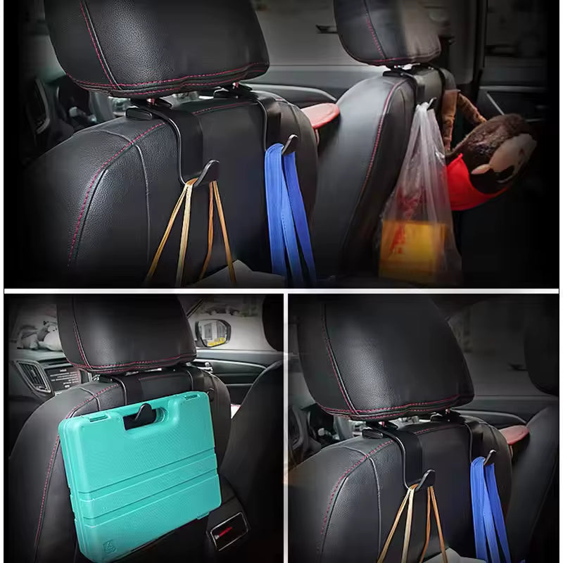 2/4Pcs Car Headrest Hooks Hanger for Bags Seat Back Organizer Holder Clips Auto Fastener Hooks Car Storage Interior Accessories