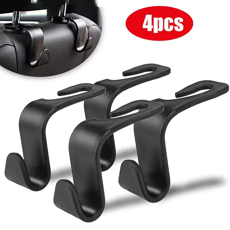 2/4Pcs Car Headrest Hooks Hanger for Bags Seat Back Organizer Holder Clips Auto Fastener Hooks Car Storage Interior Accessories
