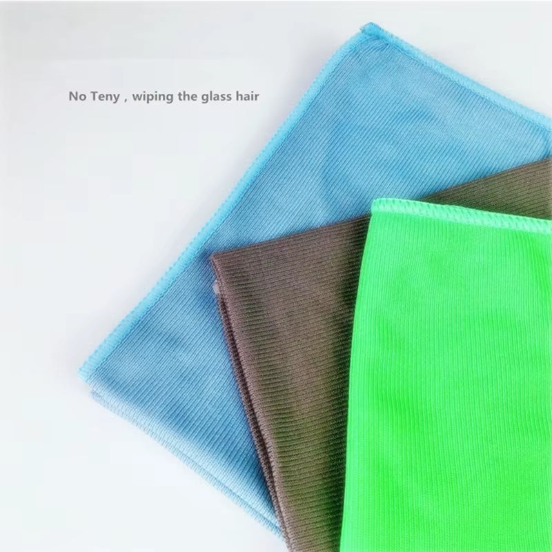 1Pc Microfiber Glass Mirror Cleaning Cloth Kitchen Towel Wipe Wine Napkin Metal Polishing Car Window Clean