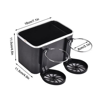 Car Armrest Storage Box, Car Seat Organizer Foldable Multifunctional Side Organizer for Water Cup, Paper Towels and Mobile Phones
