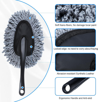 6 Pack Car Cleaning Supplies – Car Duster Interior & Brush Interior & Cleaning Gel, Car Detailing Cleaning Kit for Cars, Trucks, Suvs & Rvs